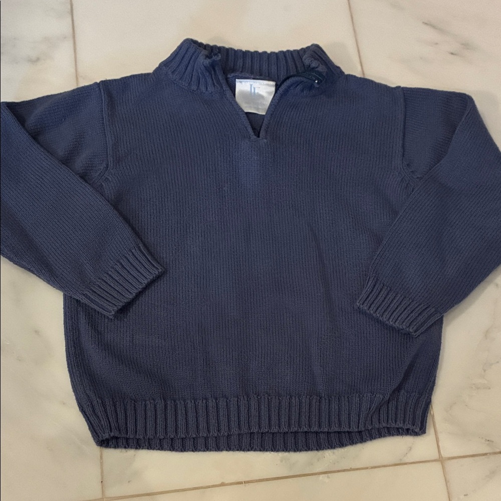 Boys Little English Half zip sweater